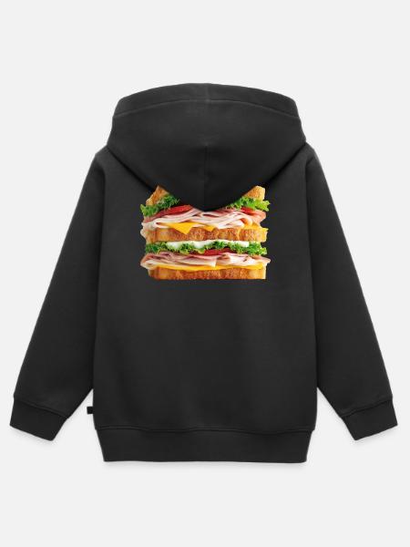 Sandwich - Kinder Premium Organic Zip Hoodie - Schwarz