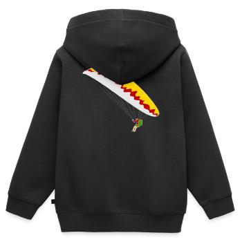 Bunter Gleitschirm - Kinder Premium Organic Zip Hoodie - Schwarz - Hinten - AI Model Kid Male (0cm)
