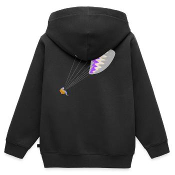 Gleitschirm - Kinder Premium Organic Zip Hoodie - Schwarz - Hinten - AI Model Kid Male (0cm)