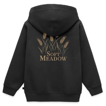 Douces herbes de prairie - Sweat Premium à capuche zippé enfant bio - noir - Dos - AI Model Kid Male (0cm)