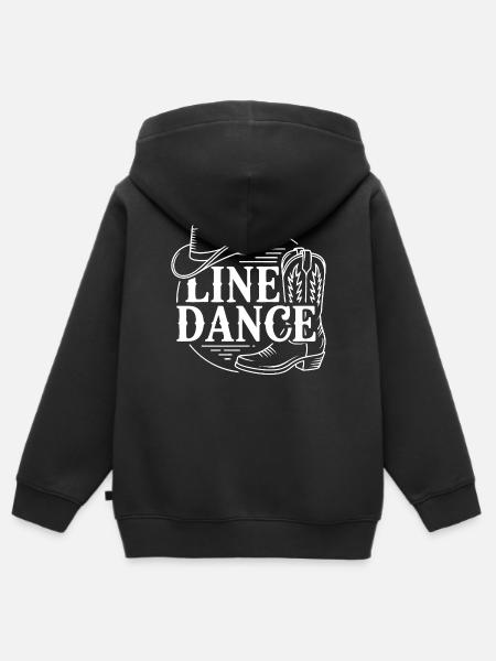 Line Dance Western Bootskizze - Kinder Premium Organic Zip Hoodie - Schwarz