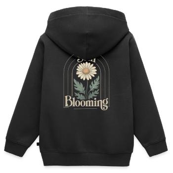 Sanfte Vintage-Margerite - Kinder Premium Organic Zip Hoodie - Schwarz - Hinten - AI Model Kid Male (0cm)