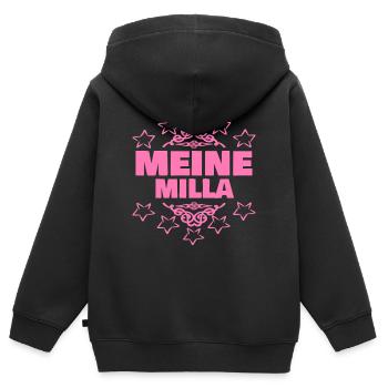 Girl Milla - Sweat Premium à capuche zippé enfant bio - noir - Dos - AI Model Kid Male (0cm)