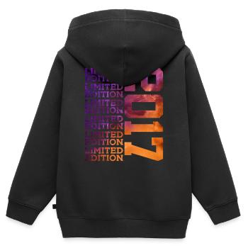 9 ANS ÉDITION LIMITÉE 2017 9E ANNIVERSAIRE - Sweat Premium à capuche zippé enfant bio - noir - Dos - AI Model Kid Male (0cm)