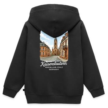 Kaiserslautern - Kinder Premium Organic Zip Hoodie - Schwarz - Hinten - AI Model Kid Male (0cm)