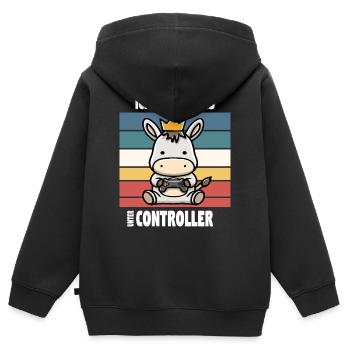 ich habe alles unter controller - Kinder Premium Organic Zip Hoodie - Schwarz - Hinten - AI Model Kid Male (0cm)