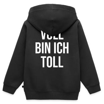 Voll bin ich toll - Kinder Premium Organic Zip Hoodie - Schwarz - Hinten - AI Model Kid Male (0cm)