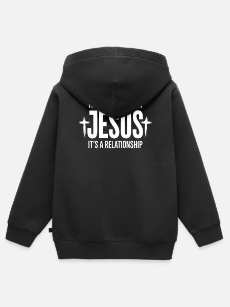 Jesus-Beziehung Grafik-Tee - Kinder Premium Organic Zip Hoodie - Schwarz
