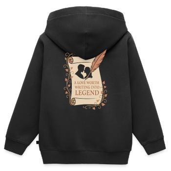 Antike Liebesmythologie Romantik Vintage - Kinder Premium Organic Zip Hoodie - Schwarz - Hinten - AI Model Kid Male (0cm)