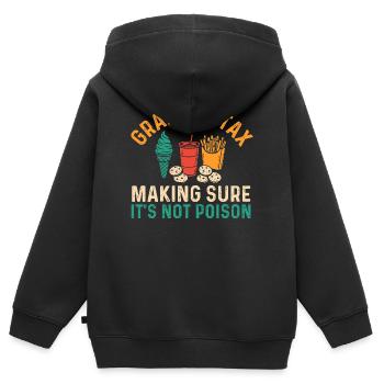 Opa-Steuer Nicht Gift lustiges Süßigkeitendiebstahl-Zitat - Kinder Premium Organic Zip Hoodie - Schwarz - Hinten - AI Model Kid Male (0cm)