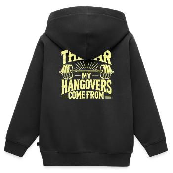 Funny Gym Bar Bodybuilding Gift - Kinder Premium Organic Zip Hoodie - Schwarz - Hinten - AI Model Kid Male (0cm)