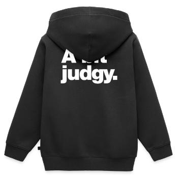 A bit judgy - Kids Premium Organic Zip-up Hoodie - black - Back - AI Model Kid Male (0cm)