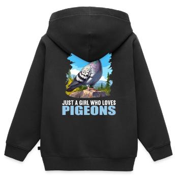 Tauben Taube - Kinder Premium Organic Zip Hoodie - Schwarz - Hinten - AI Model Kid Male (0cm)