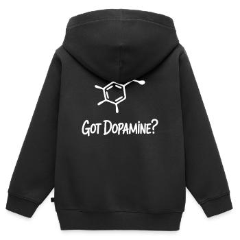 Dopamine Molecule Tee - Kids Premium Organic Zip-up Hoodie - black - Back - AI Model Kid Male (0cm)