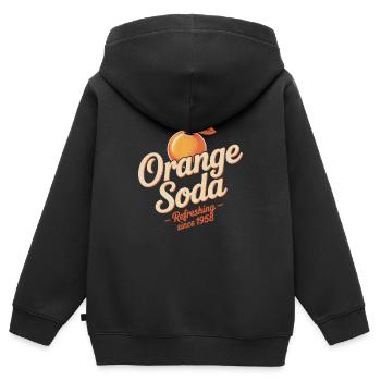 Orange Soda - Kinder Premium Organic Zip Hoodie - Schwarz - Hinten - AI Model Kid Male (0cm)