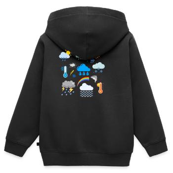 Meteorologie - Kinder Premium Organic Zip Hoodie - Schwarz - Hinten - AI Model Kid Male (0cm)