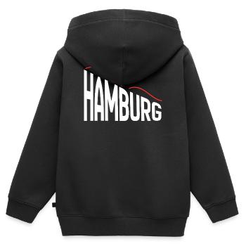 Hambourg - Sweat Premium à capuche zippé enfant bio - noir - Dos - AI Model Kid Male (0cm)