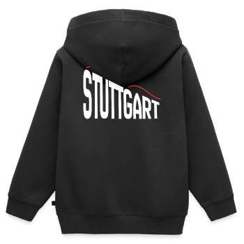 Stuttgart - Sweat Premium à capuche zippé enfant bio - noir - Dos - AI Model Kid Male (0cm)