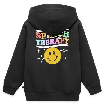 Speech Therapy Speech Therapist Speech Therapist - Kids Premium Organic Zip-up Hoodie - black - Back - AI Model Kid Male (0cm)