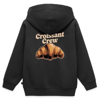 Croissant Crew - Kinder Premium Organic Zip Hoodie - Schwarz - Hinten - AI Model Kid Male (0cm)