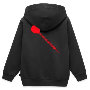 Do Not Touch My Darts Warnung Dartspieler Humor - Kinder Premium Organic Zip Hoodie - Schwarz - Hinten - AI Model Kid Male (0cm)