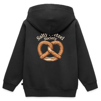 Bretzel - Sweat Premium à capuche zippé enfant bio - noir - Dos - AI Model Kid Male (0cm)
