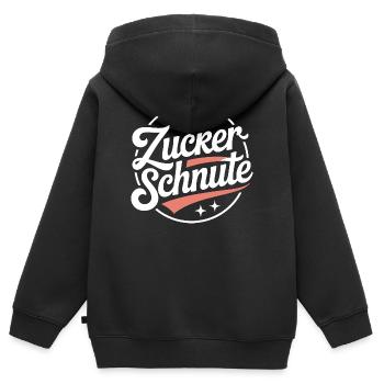 Museau sucré Dent sucrée Chocolat Sucre Museau - Sweat Premium à capuche zippé enfant bio - noir - Dos - AI Model Kid Male (0cm)