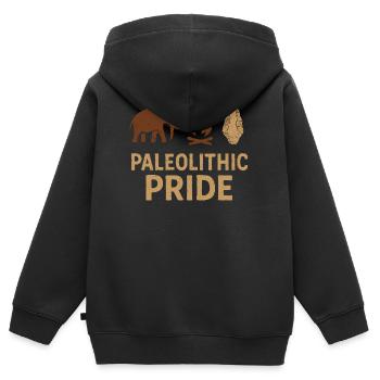 Prähistorische Steinwerkzeuge Des Homo - Kinder Premium Organic Zip Hoodie - Schwarz - Hinten - AI Model Kid Male (0cm)