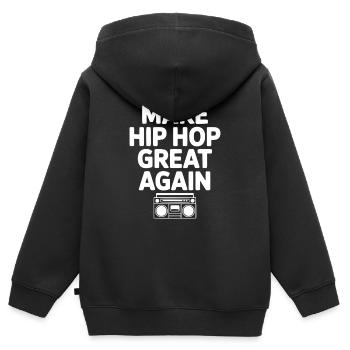 Mach Hip Hop wieder großartig - Kinder Premium Organic Zip Hoodie - Schwarz - Hinten - AI Model Kid Male (0cm)