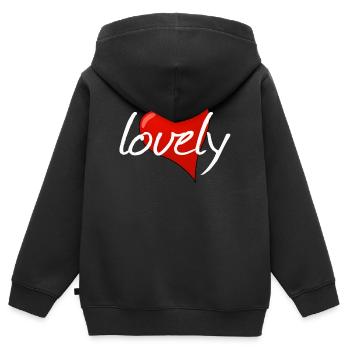 Charmant - Sweat Premium à capuche zippé enfant bio - noir - Dos - AI Model Kid Male (0cm)