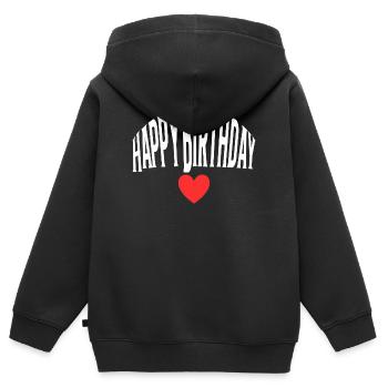 Happy Birthday - Kinder Premium Organic Zip Hoodie - Schwarz - Hinten - AI Model Kid Male (0cm)