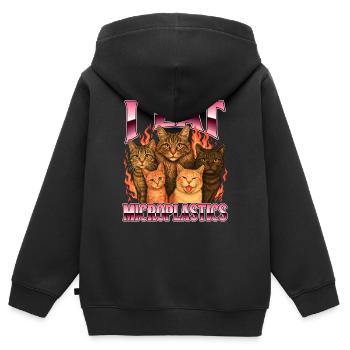 Je mange des microplastiques Drôle de mème éco sarcastique - Sweat Premium à capuche zippé enfant bio - noir - Dos - AI Model Kid Male (0cm)
