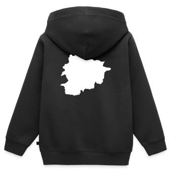 Andorra Kontur Silhouette - Kinder Premium Organic Zip Hoodie - Schwarz - Hinten - AI Model Kid Male (0cm)