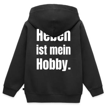 Heben Ist Mein Hobby - Kinder Premium Organic Zip Hoodie - Schwarz - Hinten - AI Model Kid Male (0cm)