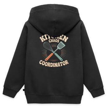 Küchenhumor - Kinder Premium Organic Zip Hoodie - Schwarz - Hinten - AI Model Kid Male (0cm)