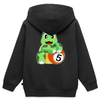 Schildkröte Billiard Queue Sport - Kinder Premium Organic Zip Hoodie - Schwarz - Hinten - AI Model Kid Male (0cm)