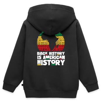 Schwarze Geschichte ist amerikanische Geschichte – Afrikanisch - Kinder Premium Organic Zip Hoodie - Schwarz - Hinten - AI Model Kid Male (0cm)