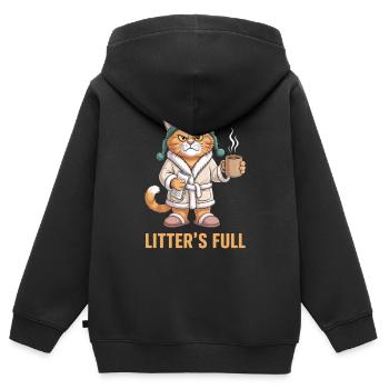 Rôti du matin - Sweat Premium à capuche zippé enfant bio - noir - Dos - AI Model Kid Male (0cm)