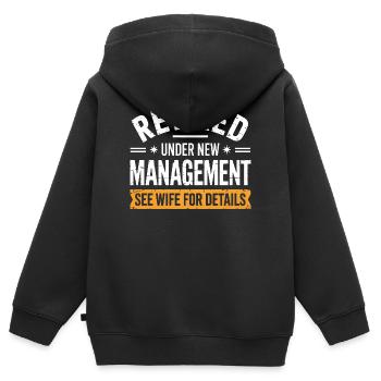 Ruhestand unter neuer Leitung - Kinder Premium Organic Zip Hoodie - Schwarz - Hinten - AI Model Kid Male (0cm)