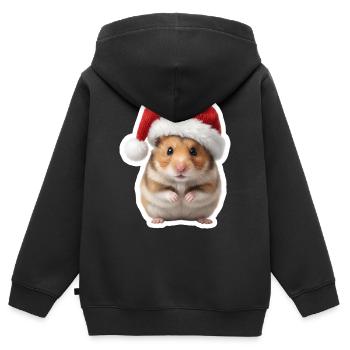 Suesser Hamster - Suesse Weihnachten  - Kinder Premium Organic Zip Hoodie - Schwarz - Hinten - AI Model Kid Male (0cm)