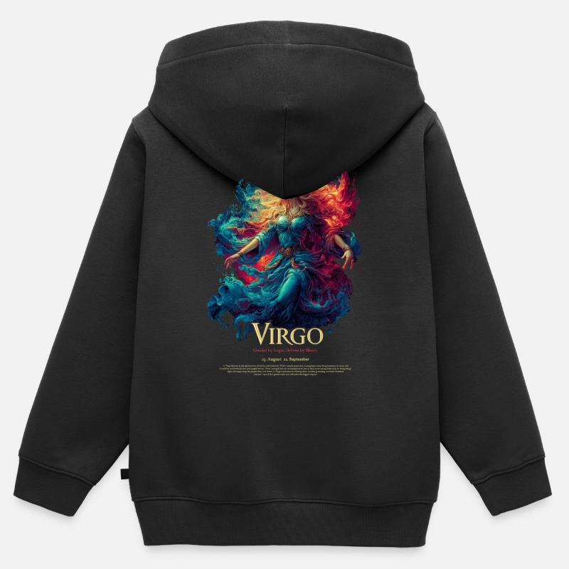 Vierge - Sweat Premium à capuche zippé enfant bio - noir