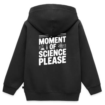 A Moment of Science Please - Kids Premium Organic Zip-up Hoodie - black - Back - AI Model Kid Male (0cm)