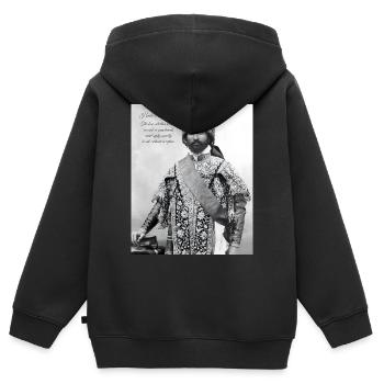 Haile Selassie I Jah Rastafari Rasta Reggae Roots  - Kinder Premium Organic Zip Hoodie - Schwarz - Hinten - AI Model Kid Male (0cm)