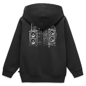 Steampunk Gear-Lautsprecher - Kinder Premium Organic Zip Hoodie - Schwarz - Hinten - AI Model Kid Male (0cm)