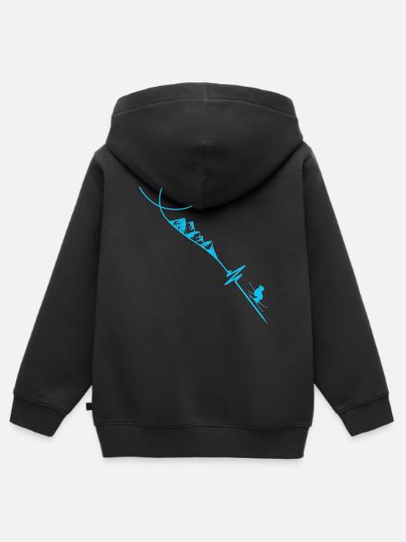 Skifahrer - Kinder Premium Organic Zip Hoodie - Schwarz