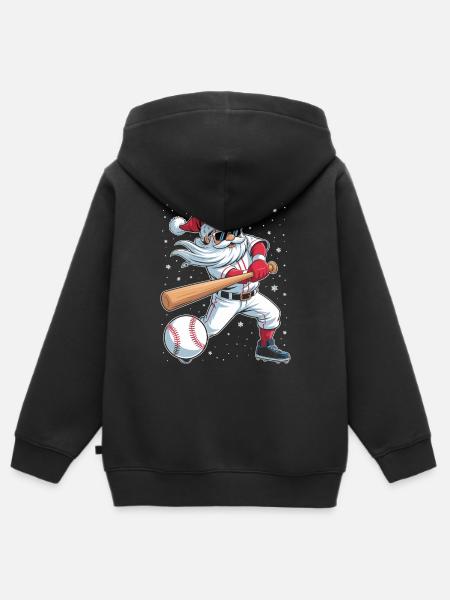 Santa Baseball Allstar - Kinder Premium Organic Zip Hoodie - Schwarz
