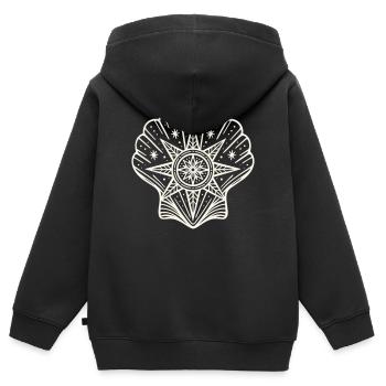 Muschel mit Stern Maritime Weihnachten - Yule - Kinder Premium Organic Zip Hoodie - Schwarz - Hinten - AI Model Kid Male (0cm)