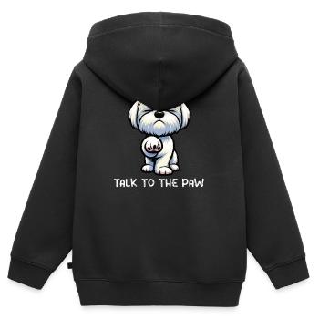 Talk to the Paw Malteser Maltese Owners Maltese - Kids Premium Organic Zip-up Hoodie - black - Back - AI Model Kid Male (0cm)
