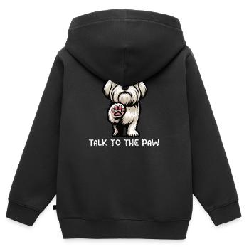 Talk to the Paw Malteser Maltese Owners Maltese - Kids Premium Organic Zip-up Hoodie - black - Back - AI Model Kid Male (0cm)