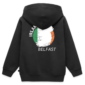 Belfast - Sweat Premium à capuche zippé enfant bio - noir - Dos - AI Model Kid Male (0cm)